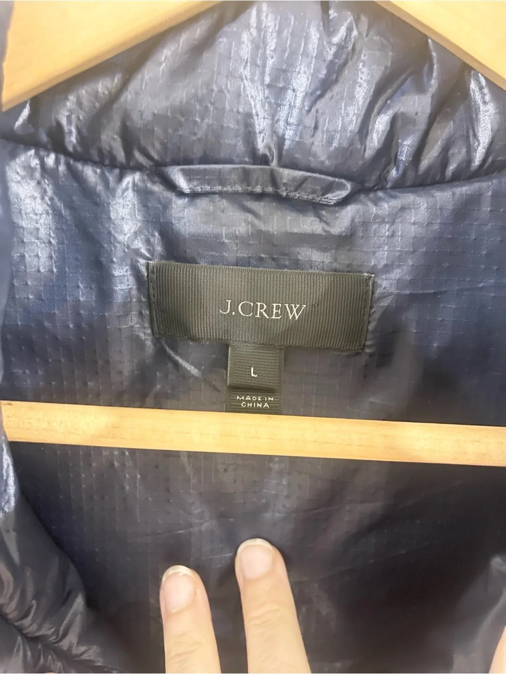 J. Crew Navy Quilted Down Fill Puffer Vest Women’s size L
